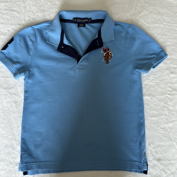 Boys’ Ralph Lauren U. S. Polo Assn Denim Blue Embroidered iconic Polo Sz S 6, 7 - Picture 5 of 15